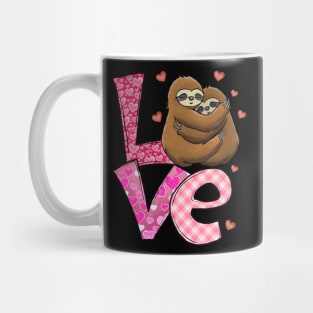 Love Heart Couple Sloth Valentine Day Mug